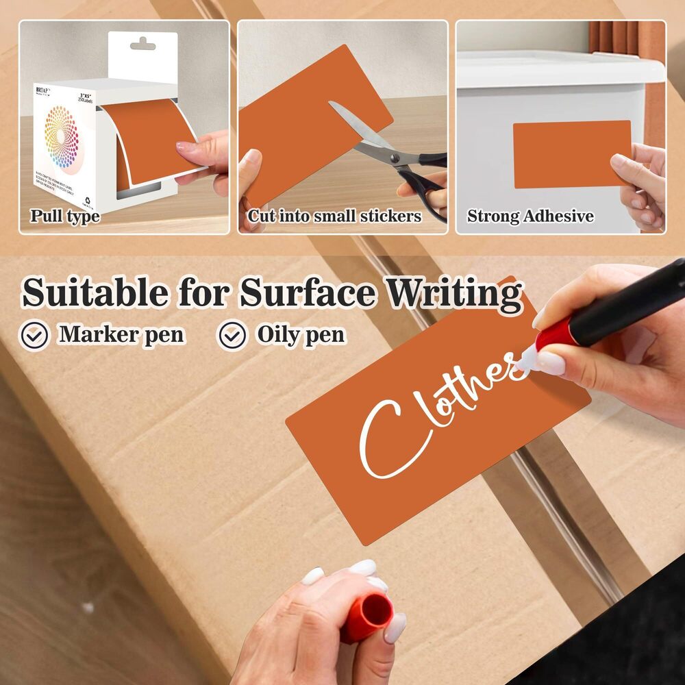 6260 Rectangular Color Coding Packing Labels 3X5 Inch 250 Per Roll, Tan - Picture 4 of 7